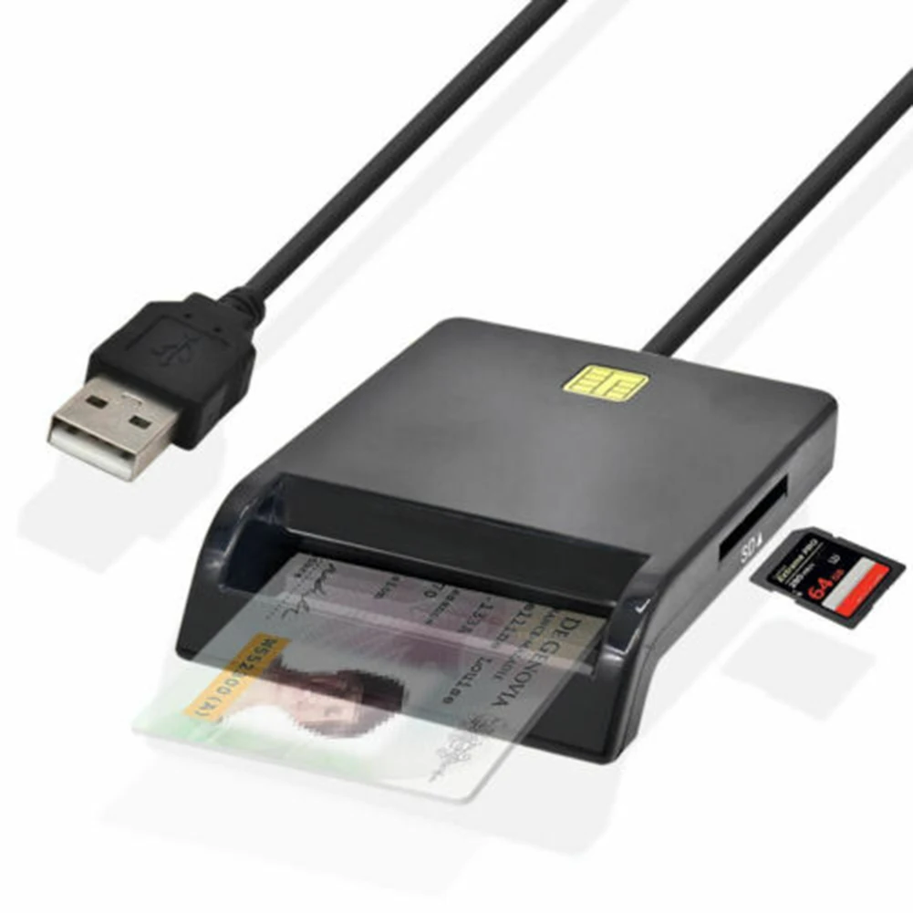 USB 2.0 ID Card Reader Electronic DNI Reader with LED Indicator Light for Bank Tax DNIE ATM CAC IC ID  USB 2.0 Smart Card Reader