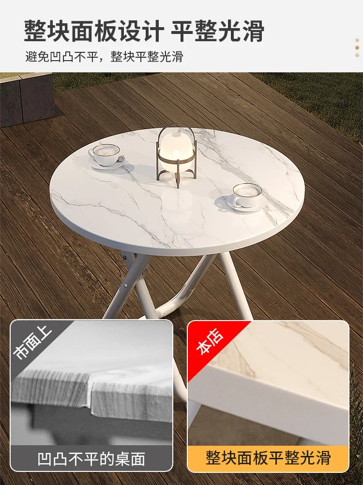 Small dining table, foldable table, simple dining table for home use, portable round table, night market, stall table, small