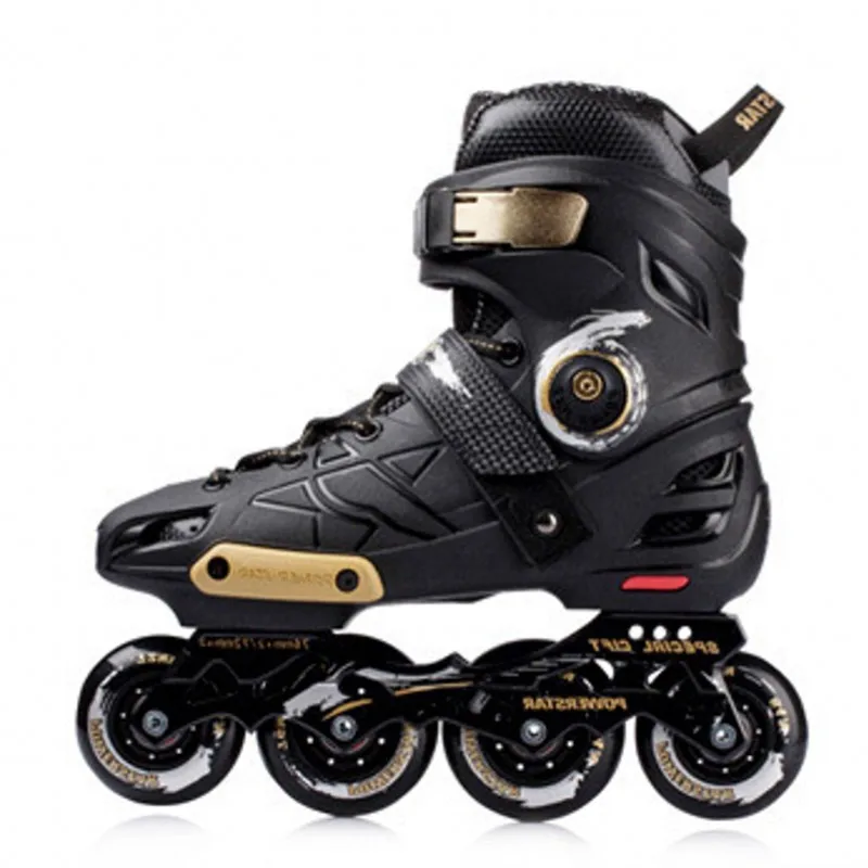 professional-straight-roller-skates-adult-men-women-college-students-ice-skating-shoes-black-gold-flat-flower-shoes