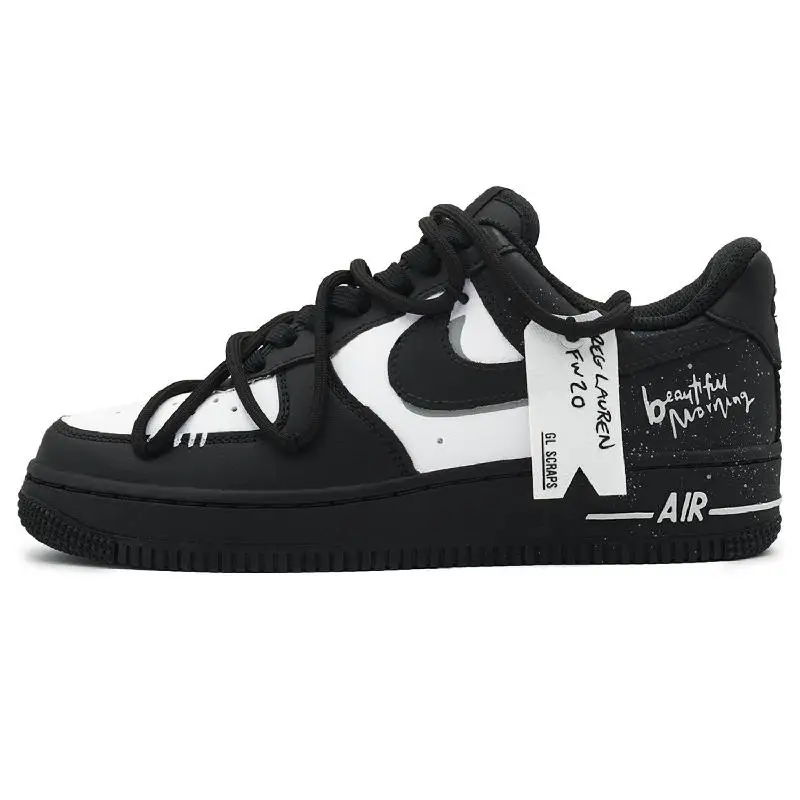 【Customize】Nike Air Force 1 Skateboarding Shoes Women's Low-top Black/white Sneakers shoes DD8959-001