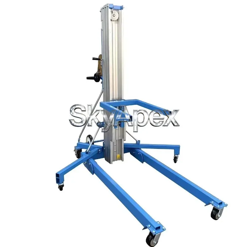 Manual Hand Cranked Aluminum Alloy Lift Small Cargo Elevator For Exhibition Construction Winch Lifting Equipment Use Industrial