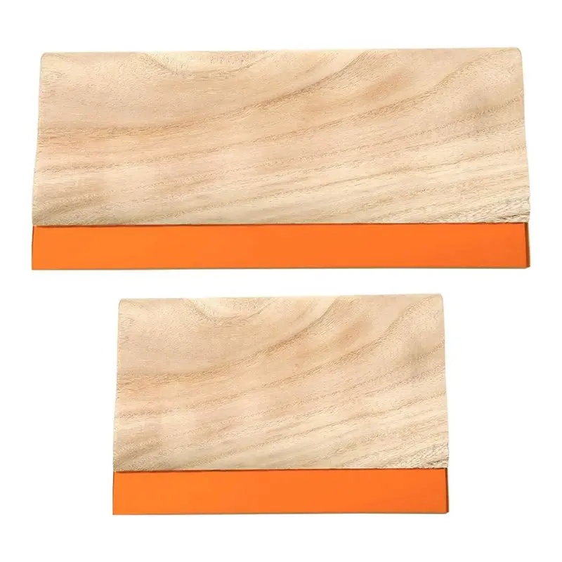 KYCOR-For Screen Printing Squeegee- 2 Pieces In 2 Sizes, 75 Durometer Wooden Ink Scraper, 9.4 And 5.9 Inches Long