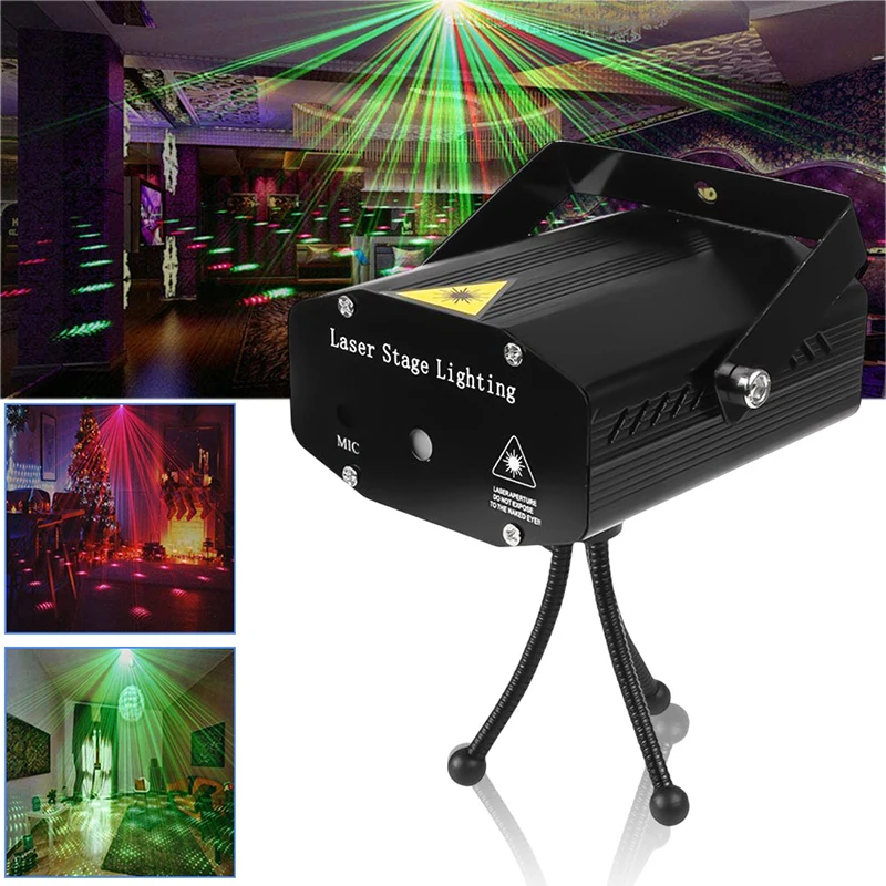 Portable Remote Control LED Stage Light DJ KTV Disco Lamp Projector Laser Lights Flash For Christmas Party Wedding Bar