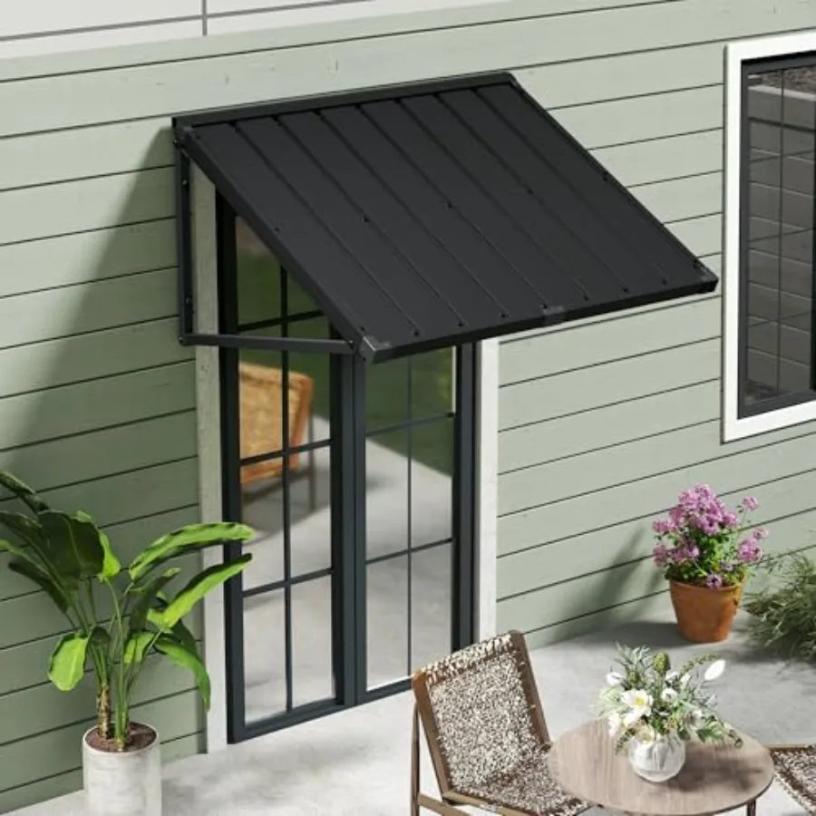 Domi Metal Awnings for Outside, 40''x36''Door Awning, Metal Window Awnings with Powder-Coated Frame, Awnings for Patio, Front E