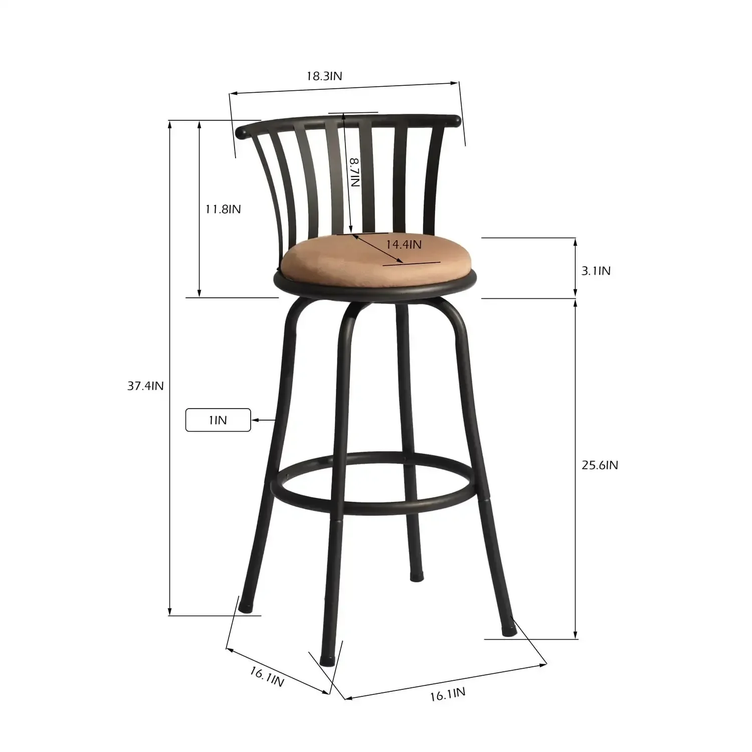 Ensemble de tabourets de bar réglables en faux daim 29 ", tabouret de comptoir, bois, Kitchen Island, BCUR, marron