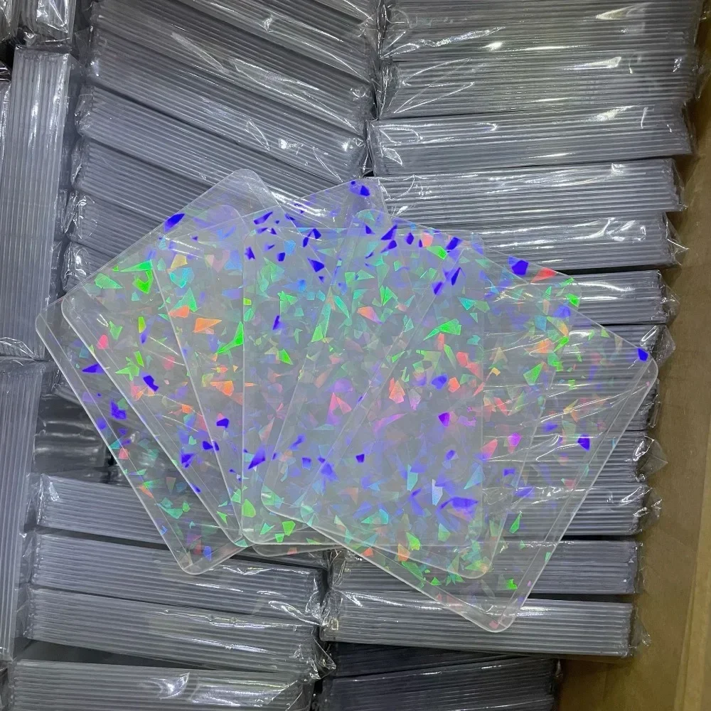 10PCS Card Holders Photo Beautiful Sheath Colorful Laser Transparent Plastic Card Holder Pop Star Photo Case