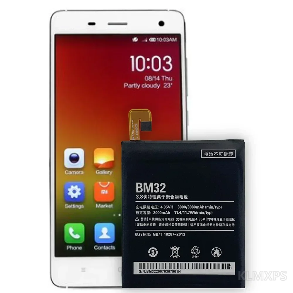 BM32 3080mAh Replacement Battery For Xiaomi Mi 4 (Mi4/M4) Rechargeable Lithium Battery Mobile Phone Repair Replacement Part