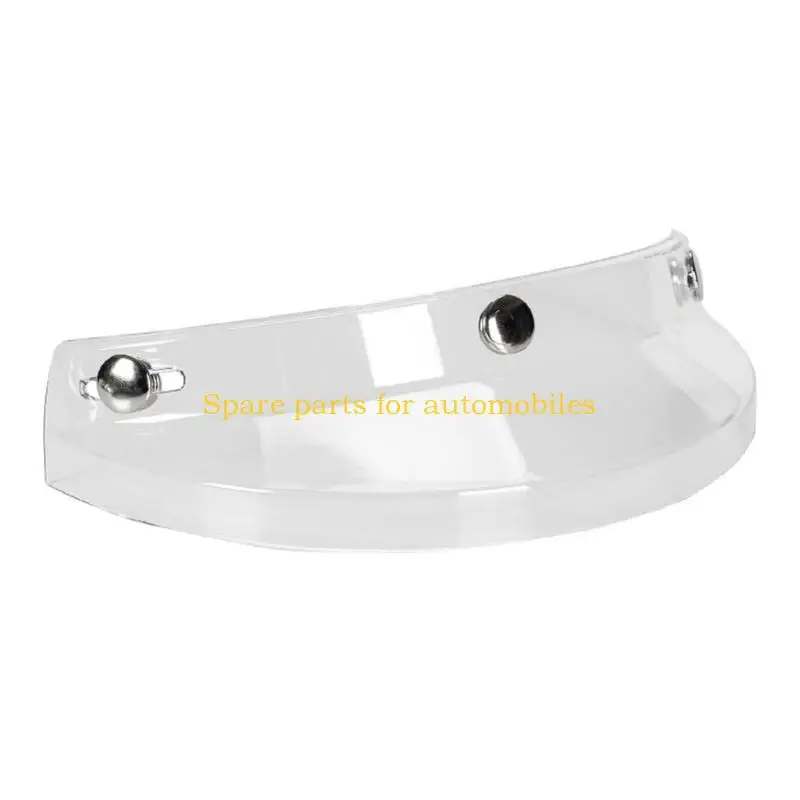 

H58F Windproof 3 Snap-Button Visor Shield Lens Visor Up Wind Shield for Open Face Motorbike Helmet Anti-UV Fog Universal