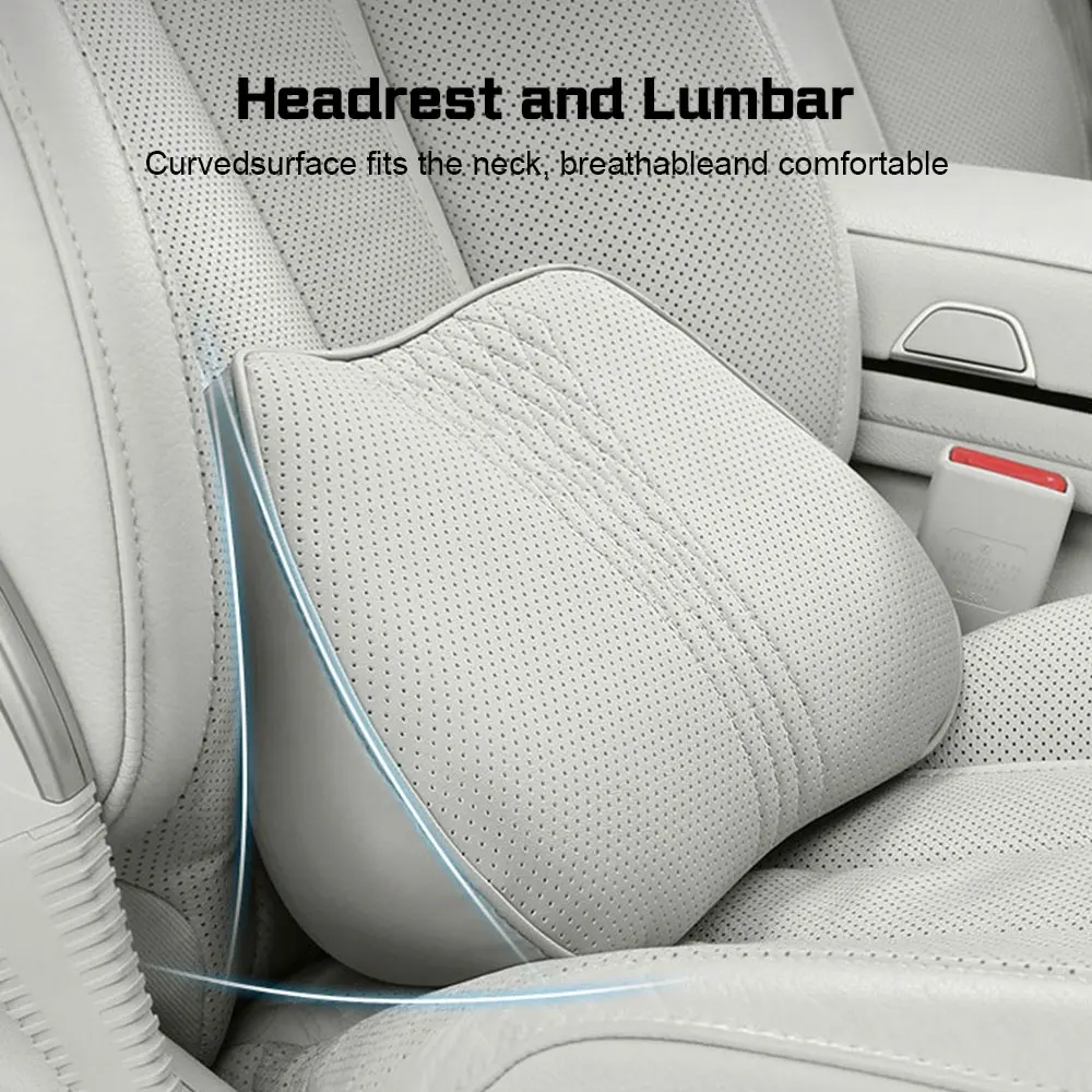 For Chevrolet Epica Nubira Malibu Optra Spark Captiva Memory Foam Car Headrest Neck Pillow Lumbar Support Breathable Leather