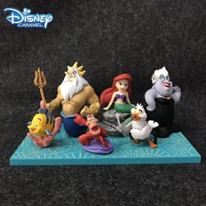 4-8cm 6pcs Disney La pequeña sirena princesa Ariel Sebastian Fish Fish King Triton Scuttle Ursula Figura WCF Modelo Juguete Regalo 8 Mejores cifras de WCF de ventas - №5