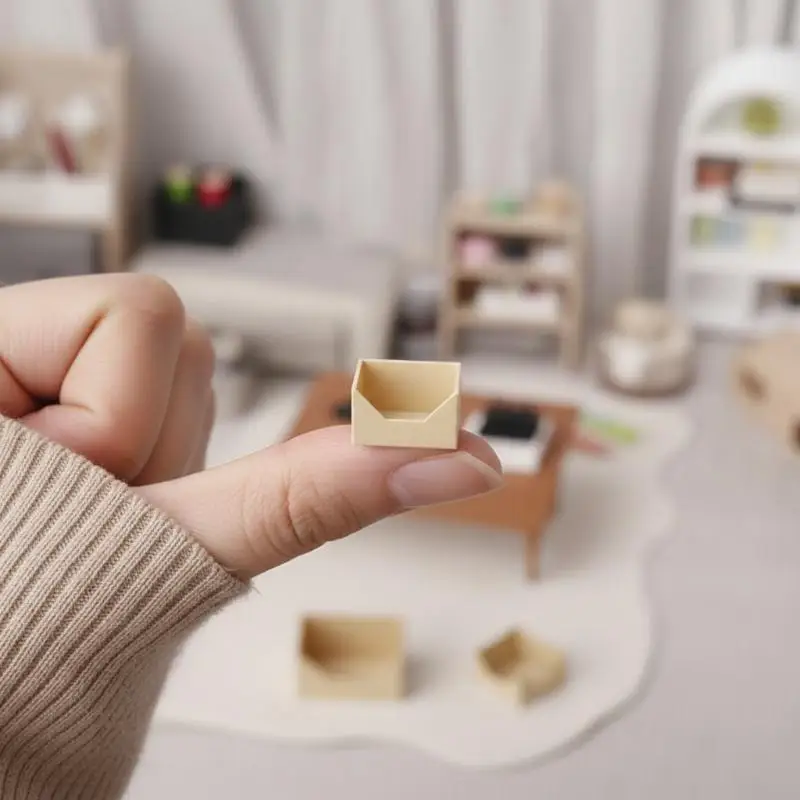 1 Set Dollhouse Organizer Bin Kit 1:12 Scale Three Layer Storage Container DIY Accessory Mini Stackable Storage Box For Dioramas
