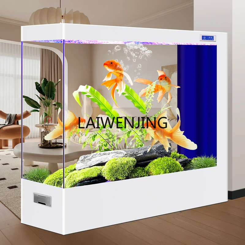 HLZ new fish tank one-click drainage screen partition aquarium living room home