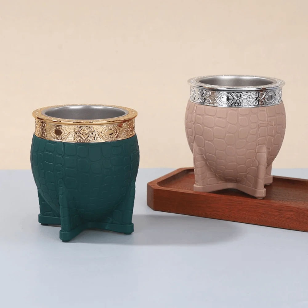 

Household 180 ML Stainless Steel Double Wall Cup Flat Bottomed Rust-proof Eggshell Cup Tortoiseshell Pattern Mate Cup Tea