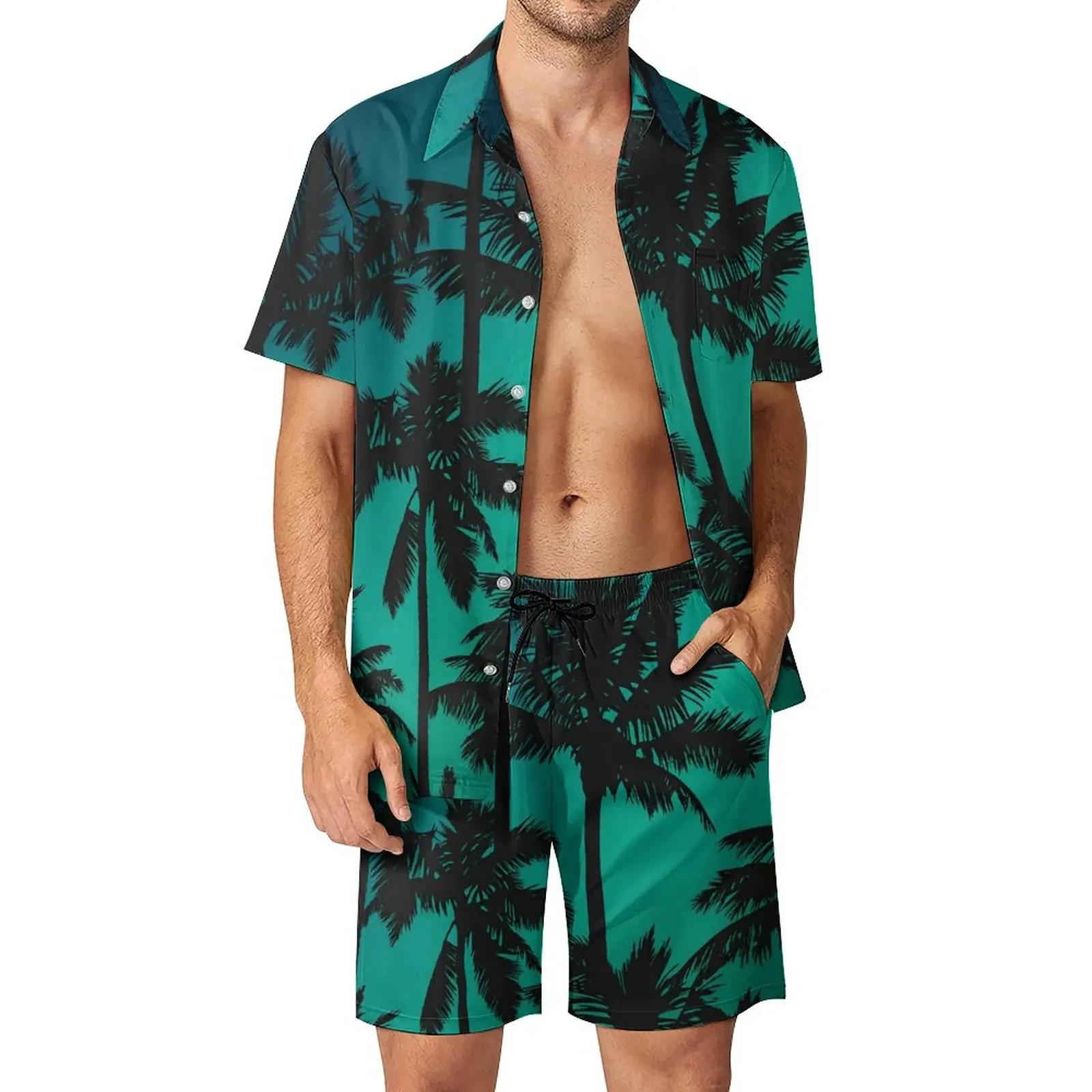 Summer Clothing Palm Trees Shirt Sets 3D Printed Men Casual Fashion Short Sleeves Shirts Oversized Beach Shorts Hawaiian Sets