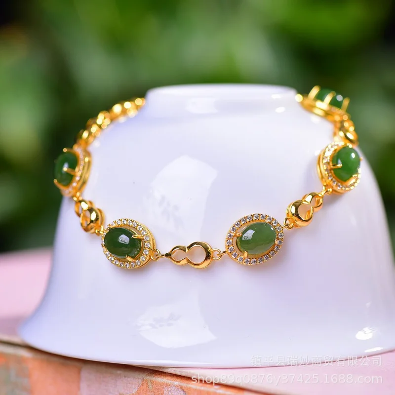 

Браслет из серебра S925 с инкрустацией из хэтянской яшмы, художественный, качественный, осветляющий, студенческий, высокая эстетика