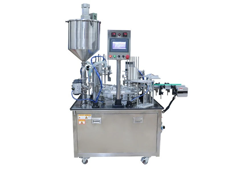 Automatic turntable filling and sealing machine Capsule yogurt mung bean paste jelly pudding quantitative sealing machine