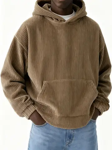 2026 Male Hoodie Corduroy Streetwear Y2k Vintage Clothing Deals High Quality Welcome Deal 90s Oversize Men's Hooded Sweatshirt