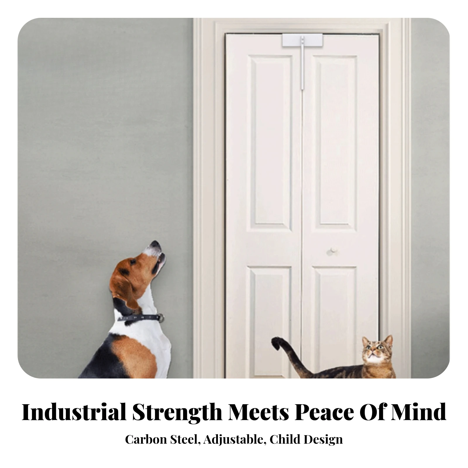 Bi-Fold Door Sliding Lock with Double Rods Sturdy Closet Door Safety Lock with L-Shaped Housing Sturdy Sleek