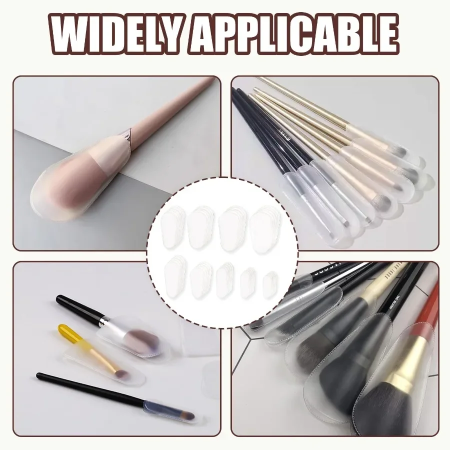 18-teiliges Set Make-up Pinsel Staubschutz 9-Größen Universelle Passform Transparente Aufbewahrungstasche für Make-up Pinsel Wasserdichter Borstenschutz – Detail 4