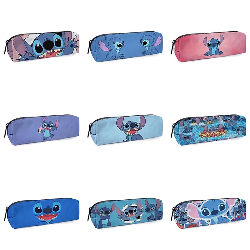 10pcs/lot Kawaii Stitch Pencil Case For School Disney Pencil Box Cute Stationery Organizer Pen Bag School Supplies Kids Gift