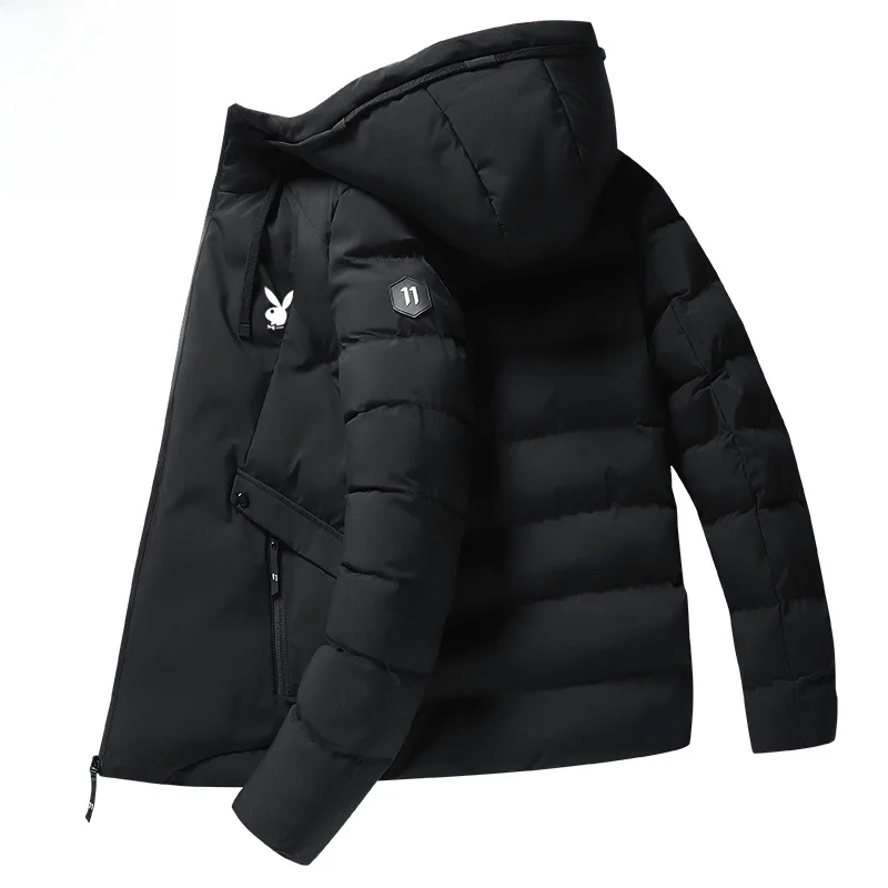  Men's ort Thiened Winter Jaet Quilted Coat Inverse Season Faion Brand Warm Youth Sle Slim Fit Outerwear