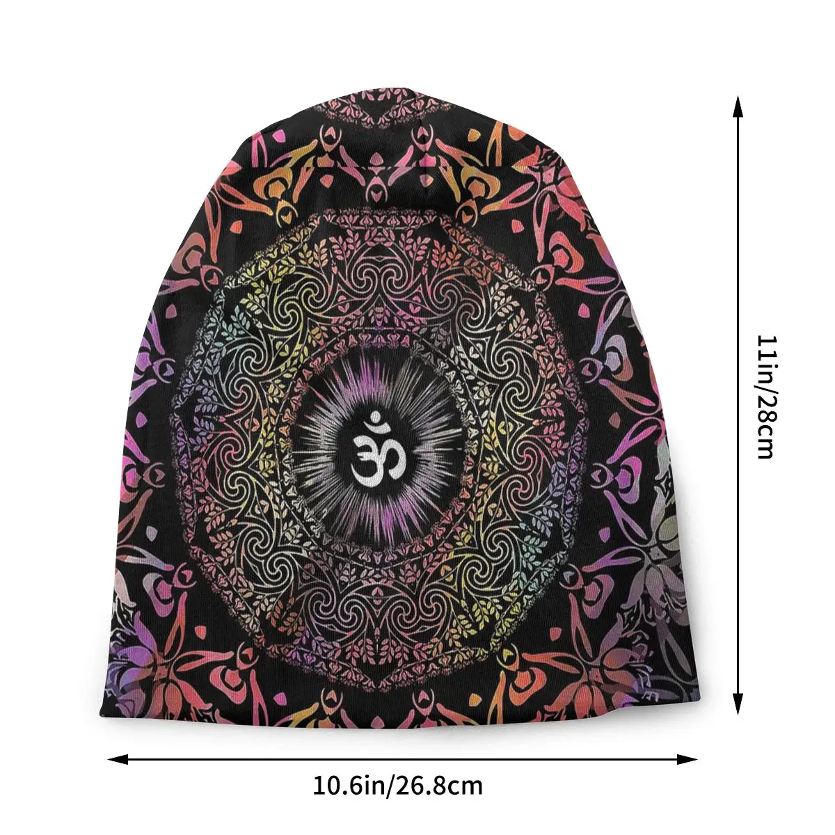 Mandala Om Zen Yoga Hippie Meditation Mandala Bohemian Unisex Bonnet Thin Outdoor Double Layer Hats For Men Women