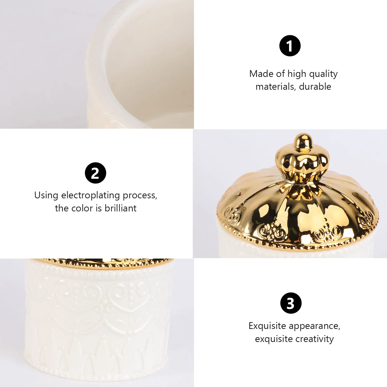 

Ceramic Jewelry Box Gift Container Delicate Necklace Case Sundry Storage with Cover
