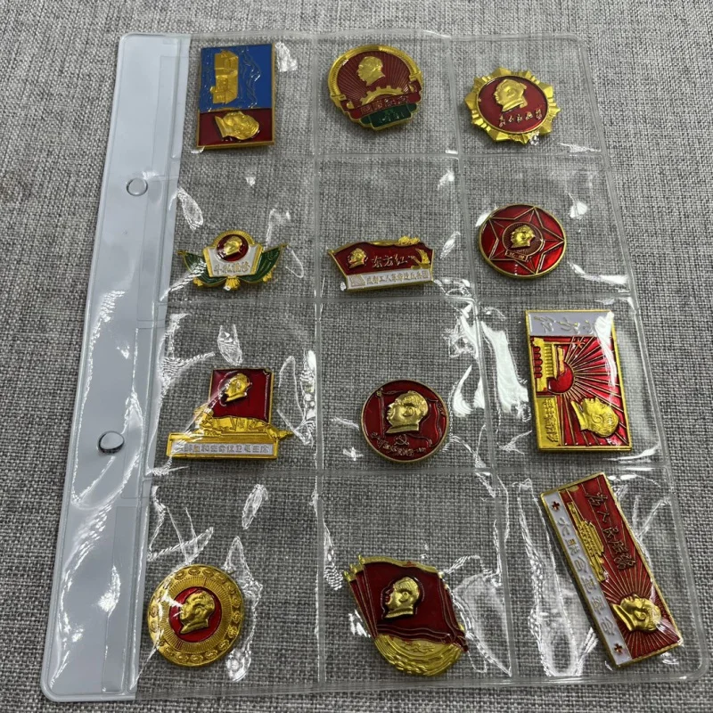 Red Nostalgic Collection Badge Cultural Revolution Chairman Mao Badge Collection12One Piece Mao Zedong Commemorative Medal Badge