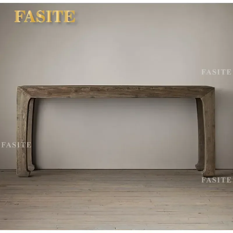 Furniture Retro Solid Wood Entrance Table Foyer Console Cabinet French Country Decorative Storage