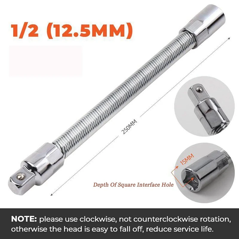 3PCS Electric Wrench Sleeve Universal Extension Rod - Flexible Drill Bit Extension, Bendable Flexible Shaft Flexible Durable