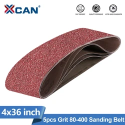 XCAN Sanding Belts 4x36 Inch(101x915mm) Aluminum Oxide Belt Sander Sanding Belt Grit 80 to 400 Sandpaper Abrasive Tools