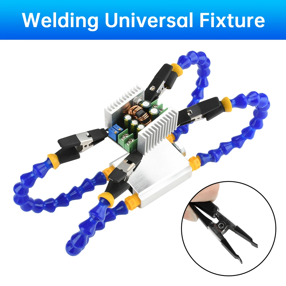 Manos de ayuda para soldar, abrazadera de mesa de tornillo de banco con brazos flexibles, soporte de hierro para soldar, accesorio auxiliar de circuito de reparación de PCB T12