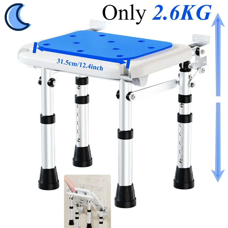 

Складной настенный табурет для ванны, дрель, бесплатная установка, противоскользящее сиденье для душа для пожилых людей в ванной комнате, средства для мобильности