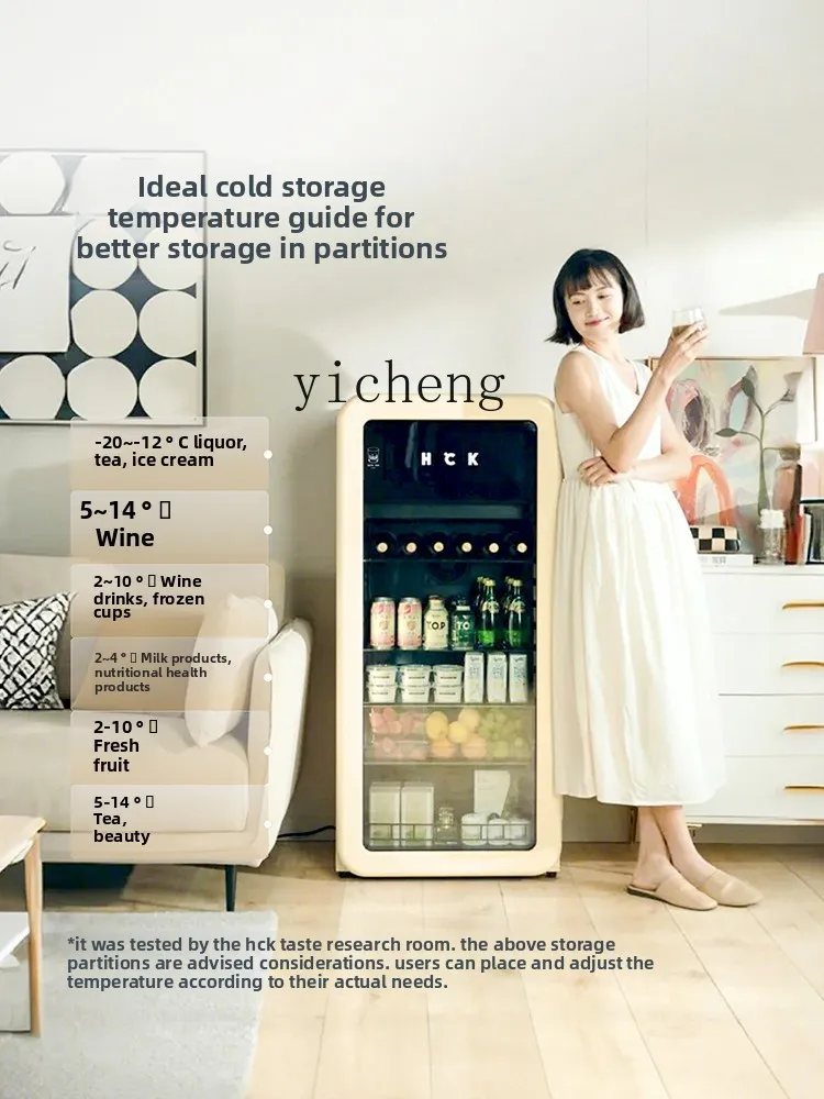 ice bar pier pier bar freezer freezer household living room fresh-keeping cabinet beverage small retro refrigerator
