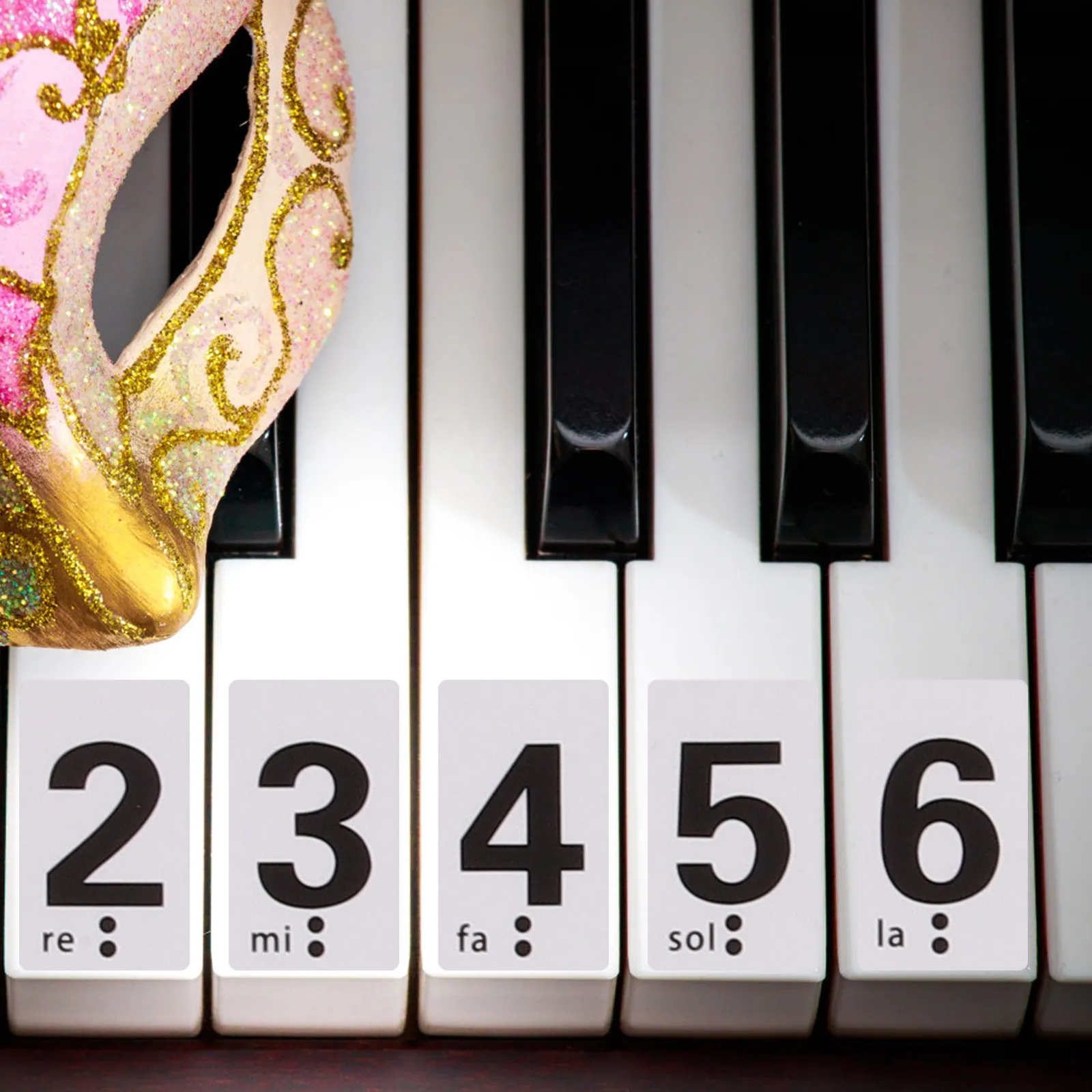 1Set Piano Keyboard Stickers Numbered Decals Anti-Slip Wear-Resistant for Beginners Improve Skills Piano Keyboard Labels