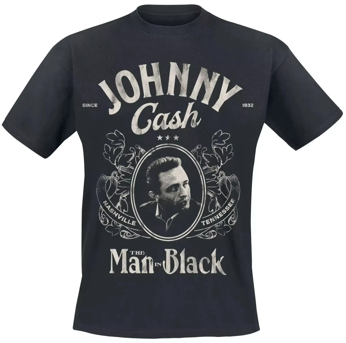 Johnny Cash The Man in Black T-shirt, Unisex, Heavy Metal Retro Band Rock Street Hip-hop Enthusiast T-shirt.