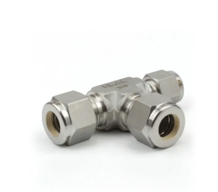 swagelok tube fittings stainless steel two ferrules twin ferrules compression equal union tee fitting