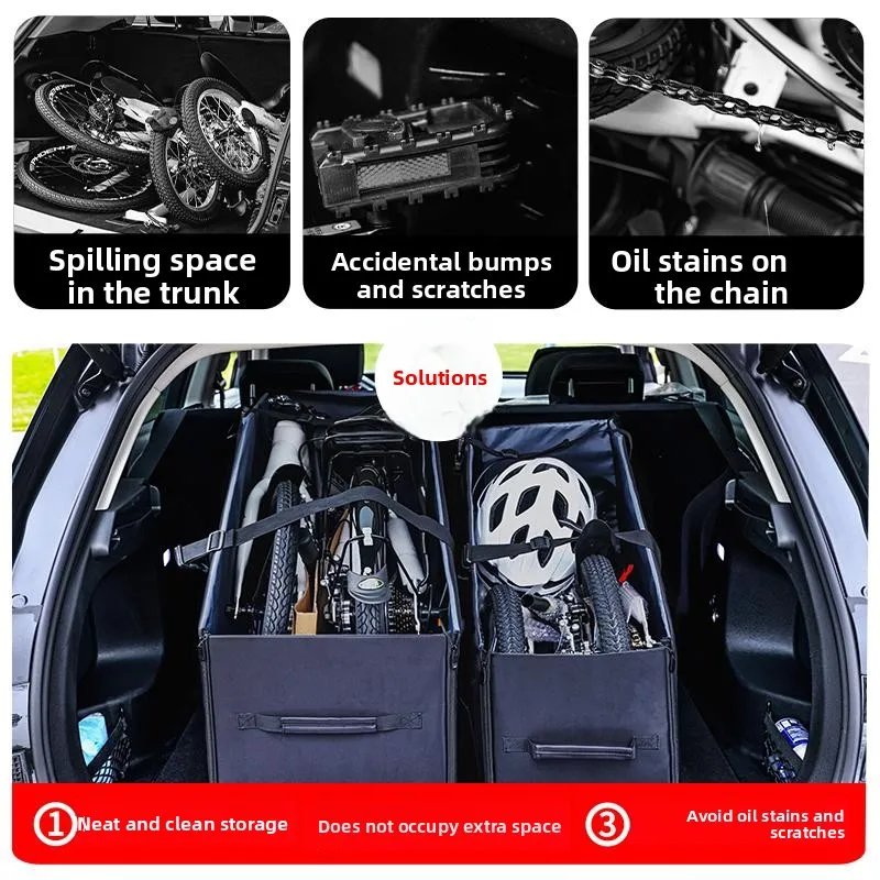 Boîte de rangement de vélo pliante pour voitures grand petit oiseau P8 D7 6 pouces 20 pouces sac de rangement de vélo pliant sac de vélo universel