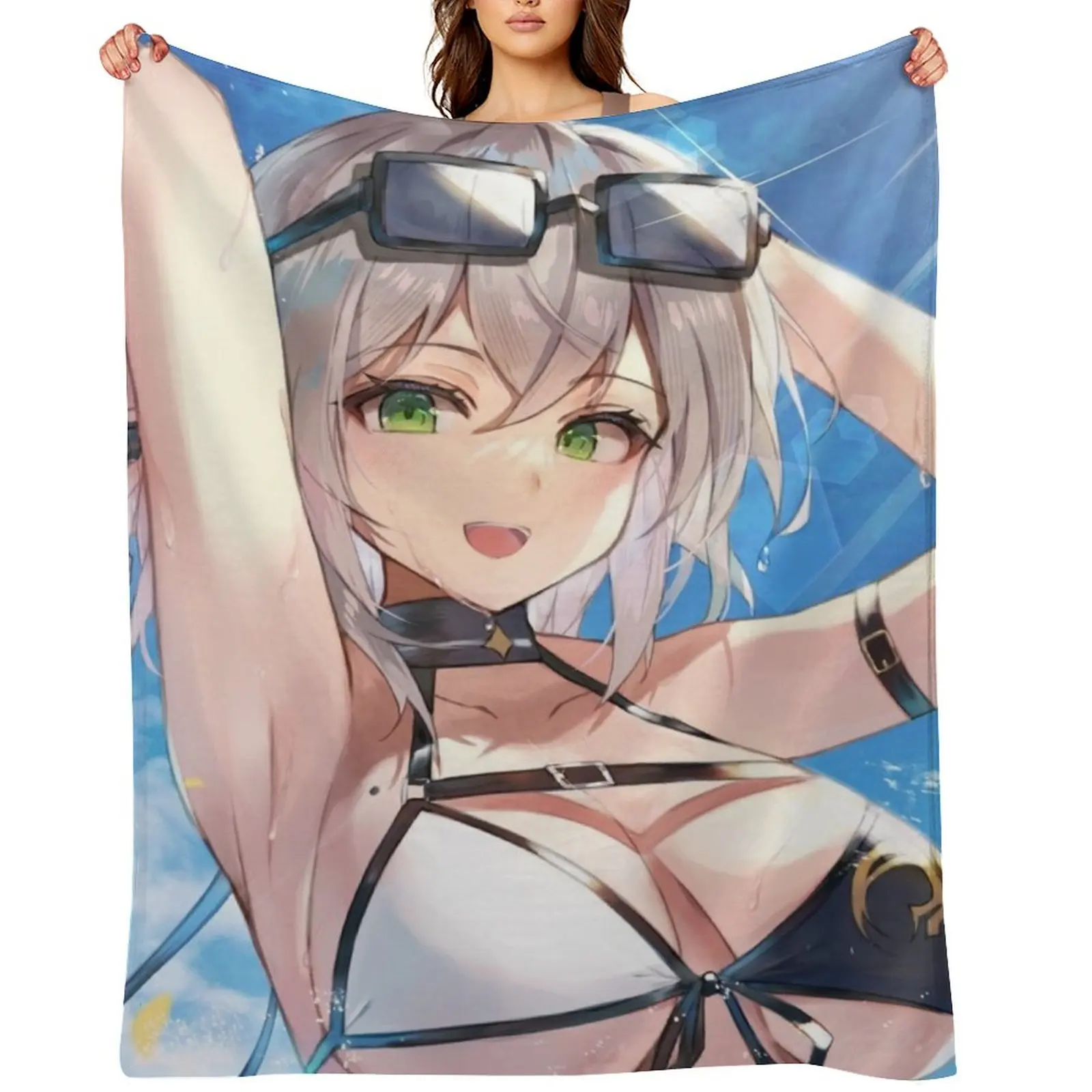 

Shirogane Noel with Sunshine Throw Blanket Sofa Quilt Cute Plaid Decoratives For Sofa Thin Blankets