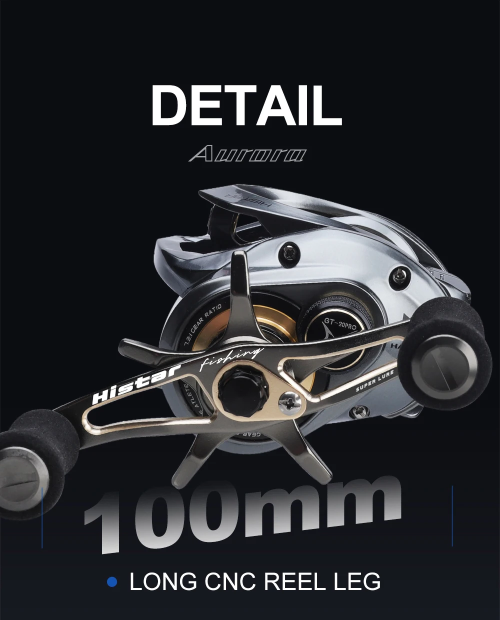 HASIDA Aurora Metal PRO All-Metal Baitcasting Reel 8KG Max Drag Low Profile Long Casting Reel Dual Spool for Big Game Fishing