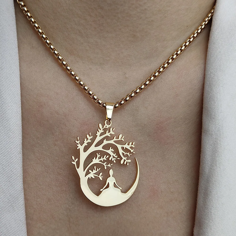 

New tree princess necklace, 18K gold-plated designer necklace, high quality waterproof, suitable for women's daily wear