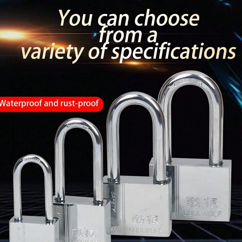 Stainless steel extended padlock cabinet lock long beam lock