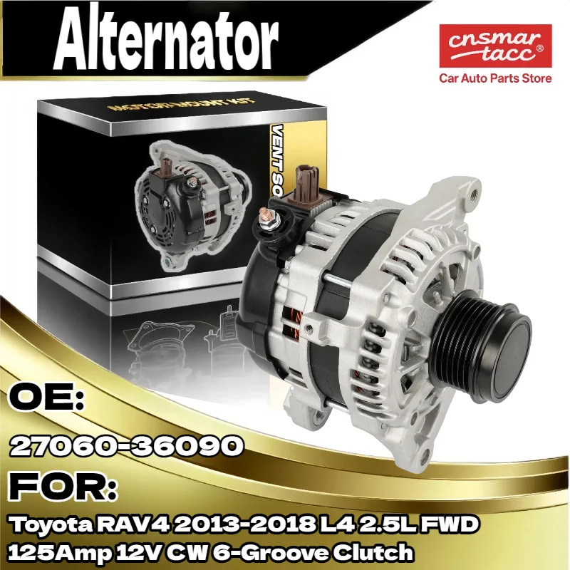 

Генератор переменного тока для Toyota RAV4 2013 2018 FWD L4 2,5 л 125 А 12 В CW 6 сцепления с канавкой 27060 36090