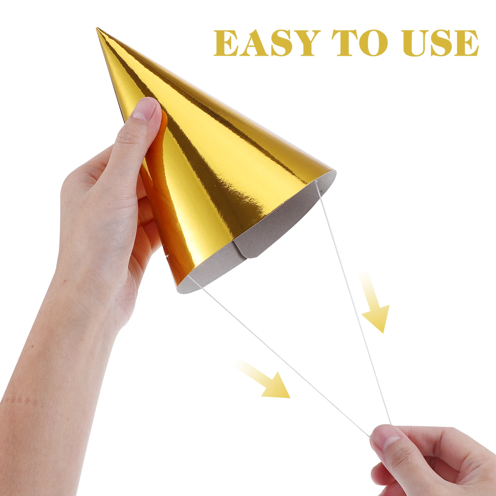 

12Pcs Party Hats Metallic Cone Birthday Party Paper Hats Lightweight Colorful Celebration Supplies Decorations