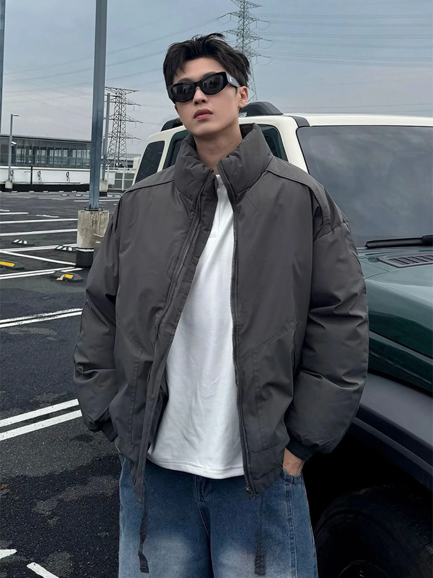 

Мужская зимняя куртка-бомбер Deep ey ort: теплая, на молнии, повседневная, свободного кроя, из хлопка с наполнителем, эксклюзивно онлайн