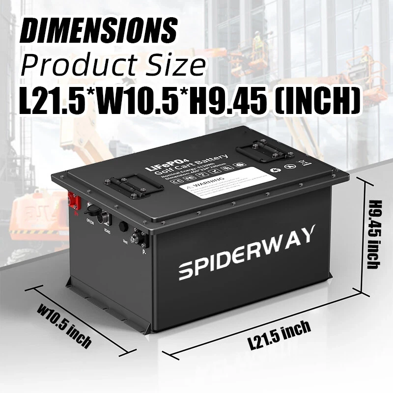 36V 105Ah Golf Cart LiFePO4 Lithium Battery 200A BMS Max 7.68kW w/ Charger, Support APP & Bluetooth, for EZGO Club Car Yamaha