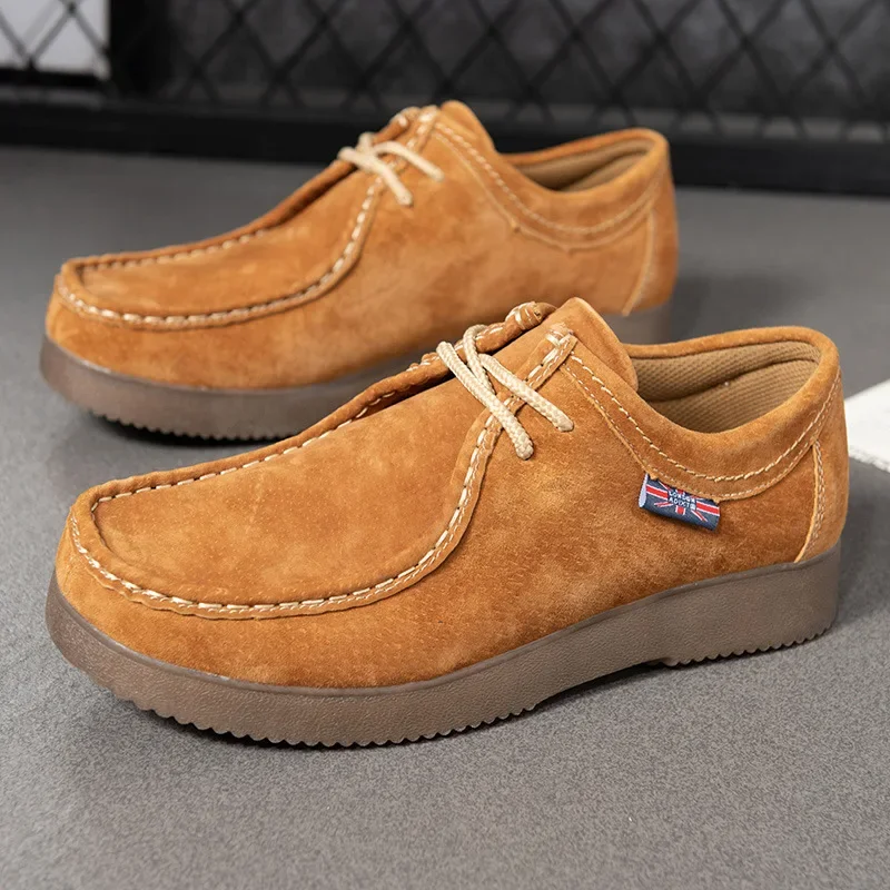 Zapatos informales para hombre 2024, zapatos de cuero para hombre, gamuza de vaca, resistentes al desgaste, con cordones, resistentes, de alta calidad, Tenis Masculino