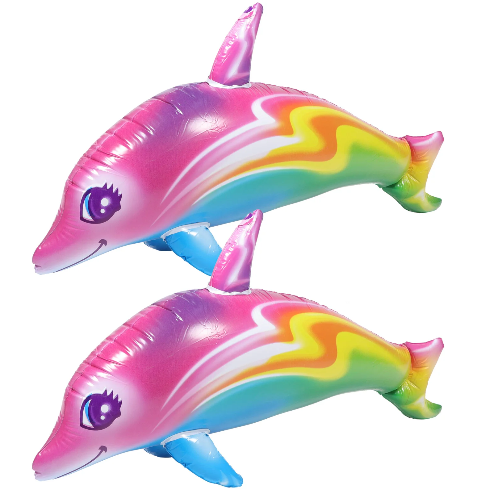 

2 Pcs Foil Mermaid Balloon Balloons Inflatable Dolphin Toy Beach Game Big Child Kids