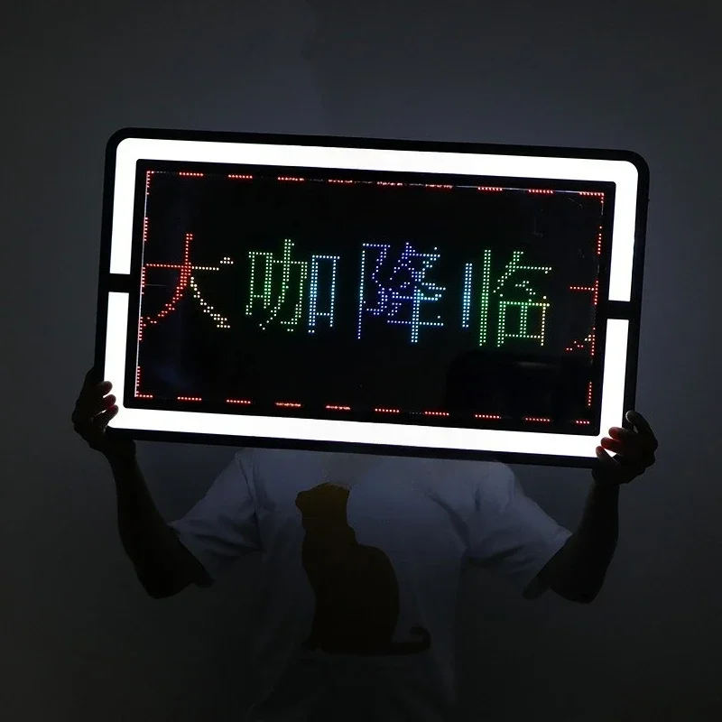 Bar luminous hand placard LED multi-line scrolling subtitles mobile phone control display screen night club wine props