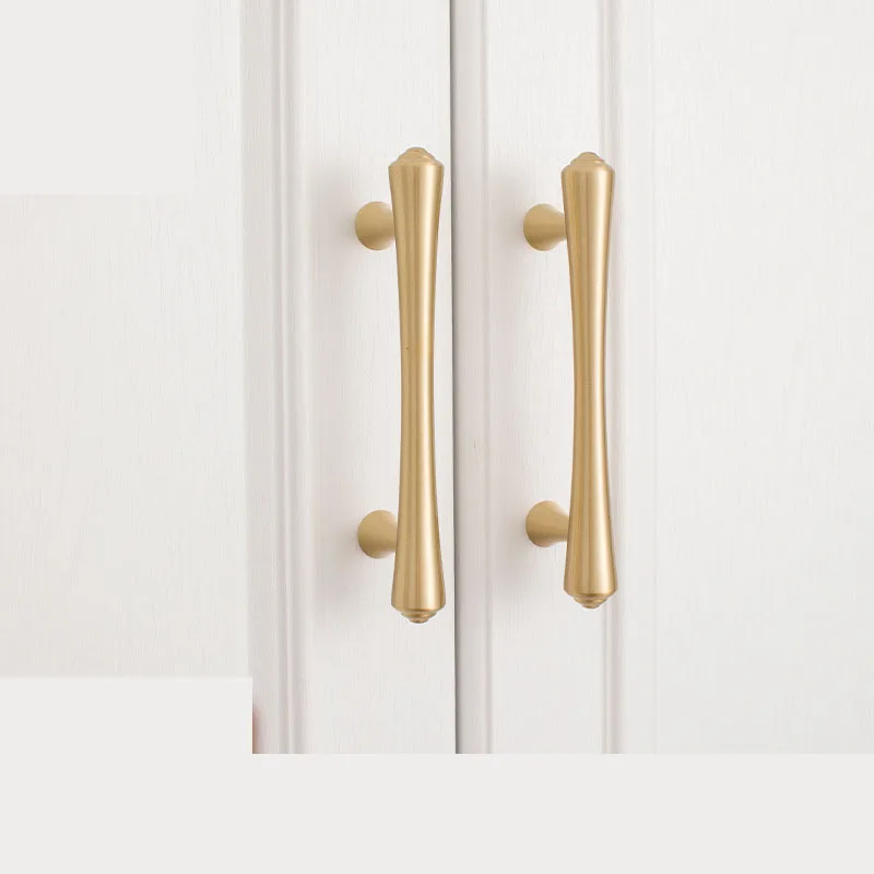 Simple New Style Furniture Hardware Bronze Door Pulls for Wardrobe Shoe Cabinet Wine Cabinet Drawer Pure Copper Handle